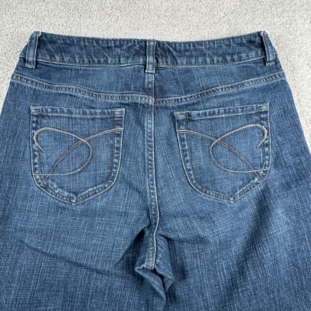 Chicos Platinum 0.5 Reg Ultimate Fit Boot Leg Jeans Womens Blue Denim Stretch